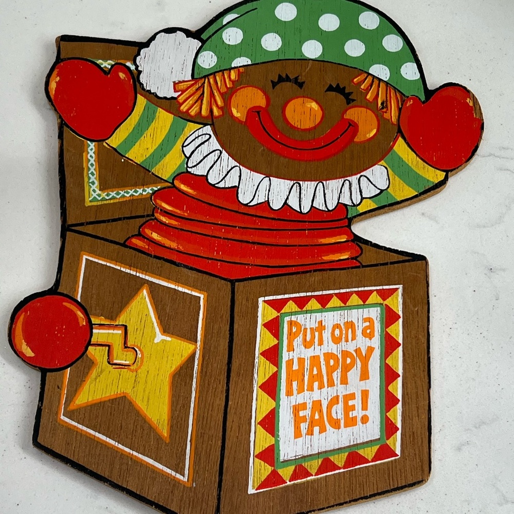 Wooden Vintage Clown Jack in the Box Wall Art |  Nursery by Hallmark | Baby Room